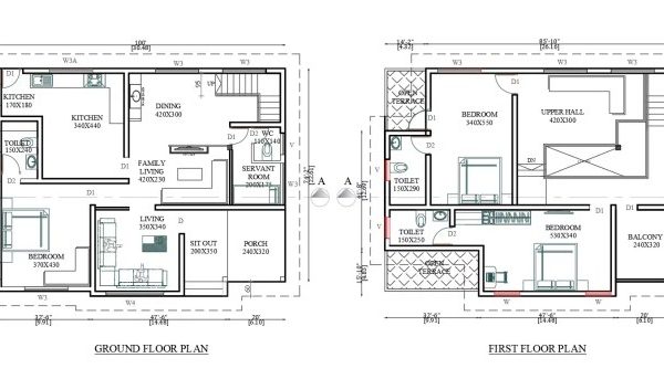 Desain rumah lantai 1 dwg