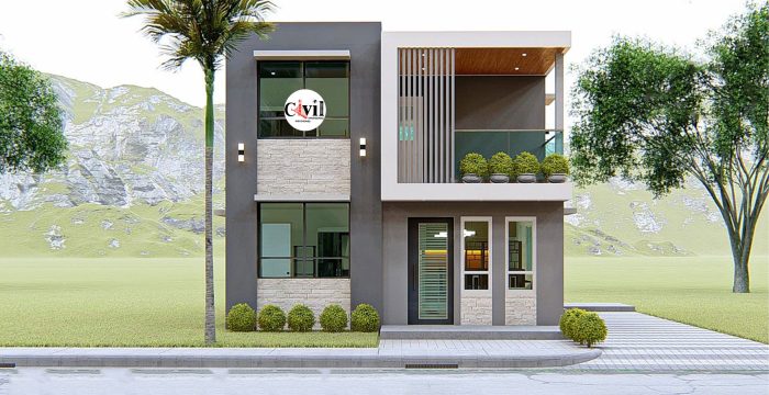 Desain rumah minimalis 2 lantai type 180