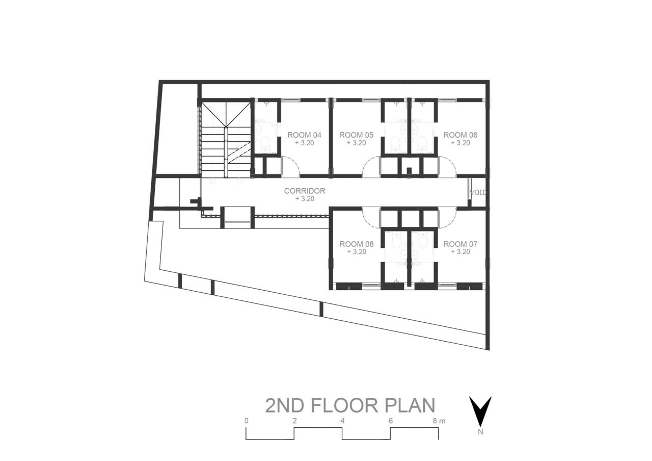 Desain rumah kost bentuk l