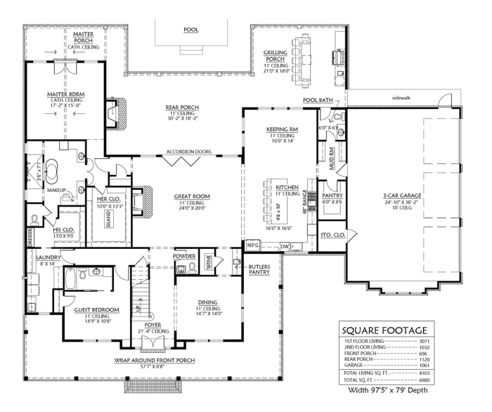 House plan floor lochinvar plans luxury blueprints mansion homes open houses layout modern designs layouts sims archival archivaldesigns dream bedroom