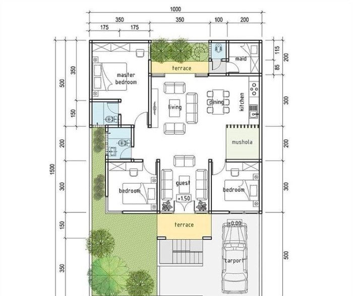 Desain rumah luas bangunan 150m2