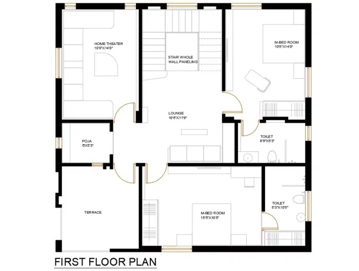 Desain rumah lantai 1 dwg