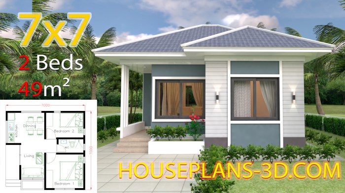 Desain rumah lahan 7 x 7