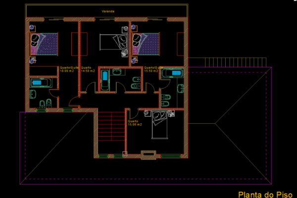 Desain rumah mewah 2 lantai autocad