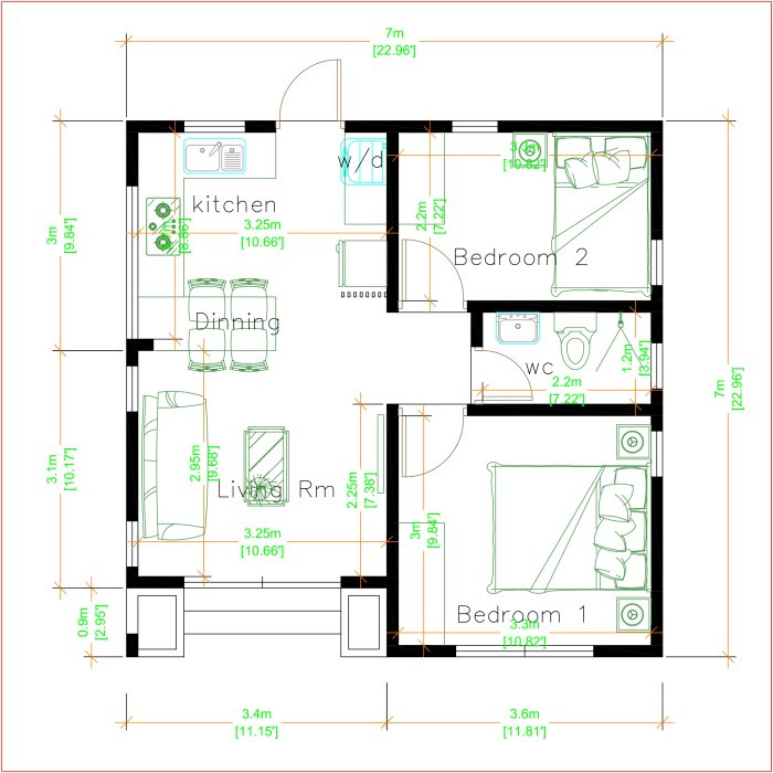 Desain rumah lahan 7 x 7