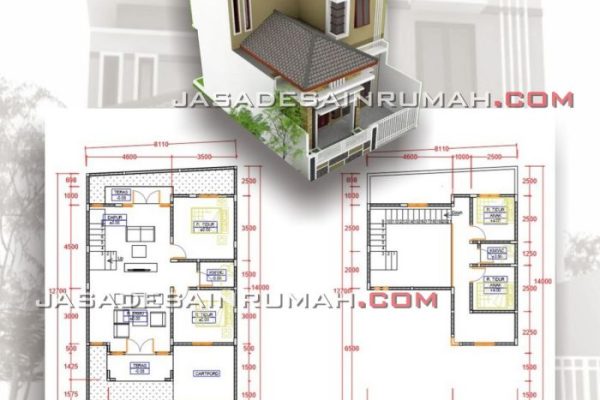 Desain rumah levar 8 meter