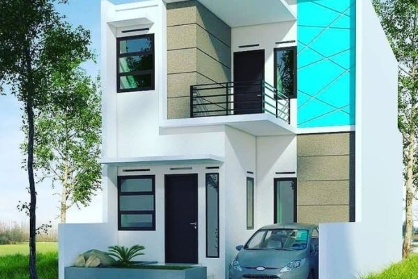 Desain rumah kopel dua lantai minimalis