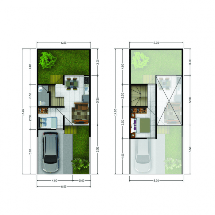 Desain rumah lantai 7 x 10 meter