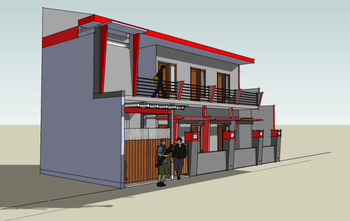 Desain rumah kos 15x3