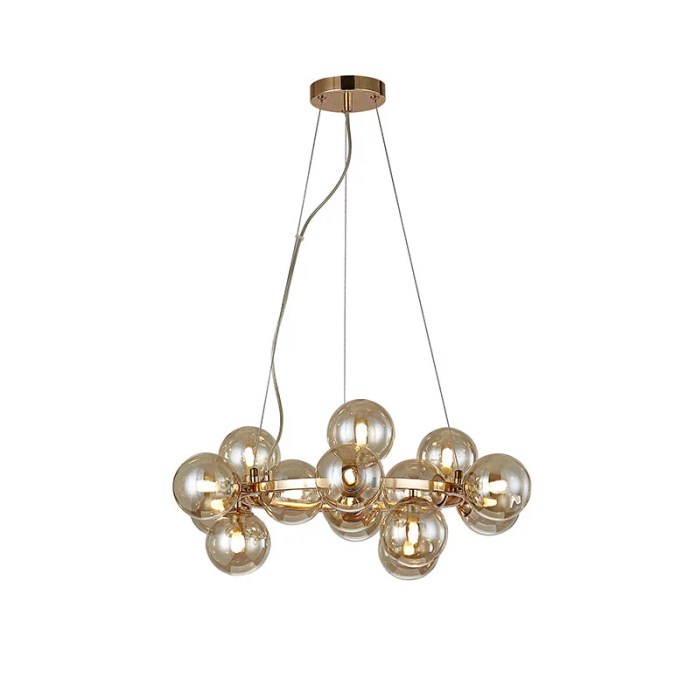 Pendant light glass globe ribbed two lights lighting large clear chain gold antique sizes size suspended small