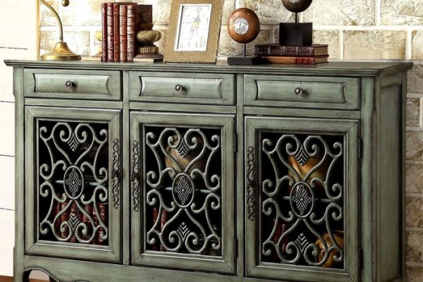 Cabinet sideboard long extra wood solid large door rustic living